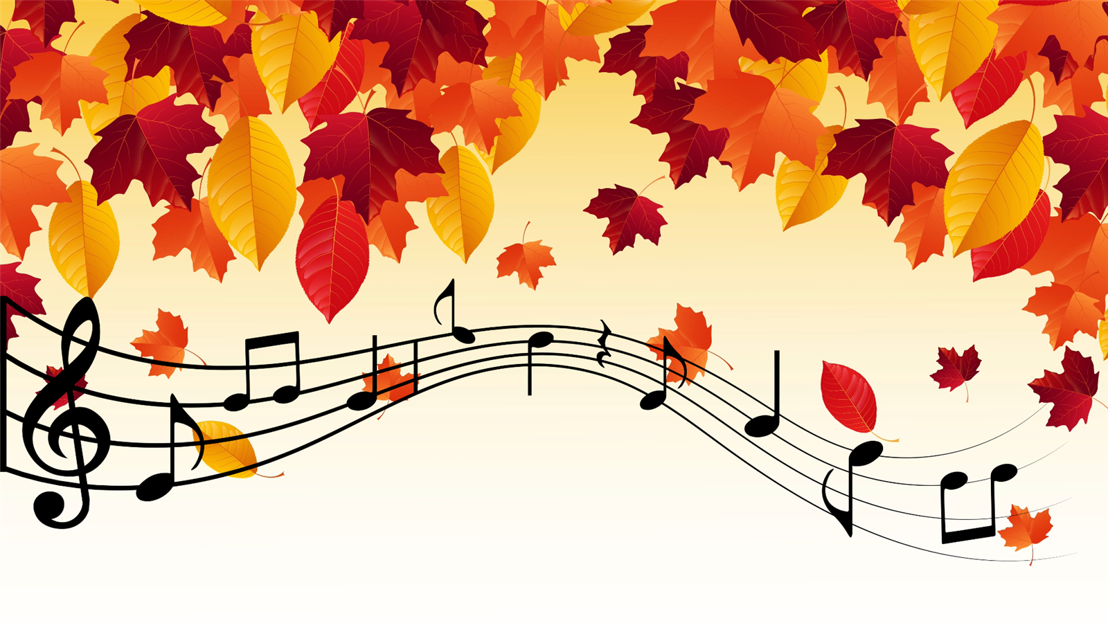 Leaves and a music staff